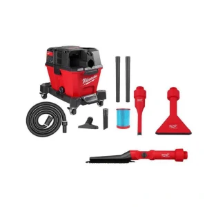 Milwaukee M18 FUEL 6 Gal. Cordless Wet/Dry Shop Vac W/Filter, Hose and AIR-TIP 1-1/4 in. – 2-1/2 in. Brush, Crevice and Nozzle Kit
