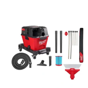 Milwaukee M18 FUEL 6 Gal. Cordless Wet/Dry Shop Vac W/Filter, Hose and AIR-TIP 1-1/4 in. – 2-1/2 in. Hose and Dust Collector