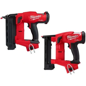 Milwaukee M18 FUEL Brushless Cordless 18-Gauge 1/4 in. Narrow Crown Stapler w/M18 FUEL Brushless Cordless 18-Gauge Brad Nailer