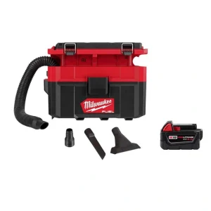 Milwaukee M18 FUEL PACKOUT 18-Volt Lithium-Ion Cordless 2.5 Gal. Wet/Dry Vacuum and M18 5.0 Ah Lithium-Ion XC Battery Pack