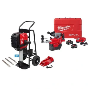 Milwaukee MX FUEL Lithium-Ion Cordless 25 x 32 1-1/8 in. Breaker Kit with M18 FUEL 1 in. SDS-Plus Rotary Hammer/Dust Extractor Kit
