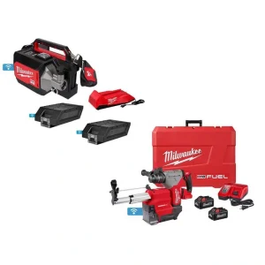 Milwaukee MX FUEL Lithium-Ion Cordless Briefcase Concrete Vibrator Kit W/M18 1-1/8 in. SDS -Plus Rotary Hammer/Dust Extractor Kit