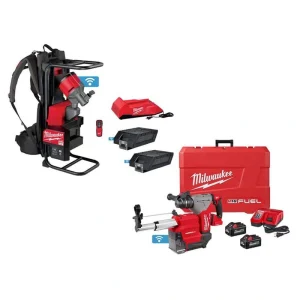 Milwaukee MX FUEL Lithium-Ion Cordless Concrete Vibrator Kit with M18 FUEL 1-1/8 in. SDS -Plus Rotary Hammer/Dust Extractor Kit