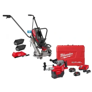 Milwaukee MX FUEL Lithium-Ion Cordless Vibratory Screed Kit with M18 FUEL 1 in. SDS-Plus Rotary Hammer/Dust Extractor Kit