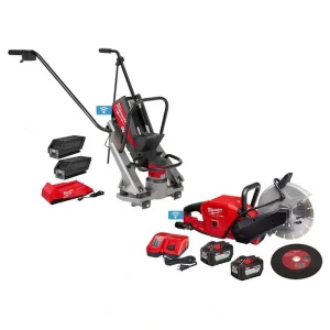 Milwaukee MX FUEL Lithium-Ion Cordless Vibratory Screed with M18 FUEL ONE-KEY 9 in. Cut Off Saw Kit