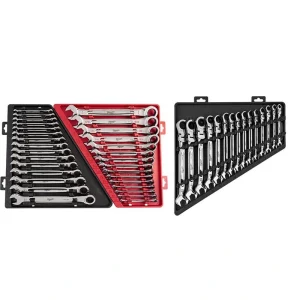 Milwaukee SAE/Metric Combination Ratcheting Wrench Set with Metric Flex-Head Ratcheting Wrench Set (45-Piece)
