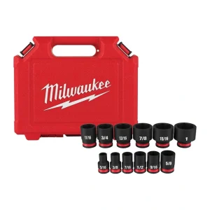 Milwaukee SHOCKWAVE 3/8 in. Drive SAE 6 Point Impact Socket Set (12-Piece)