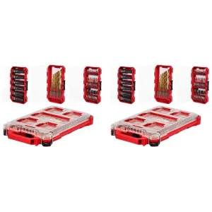 Milwaukee SHOCKWAVE Impact Duty Alloy Steel Screw Driver Bit Set with (2) PACKOUT Cases (120 PC)