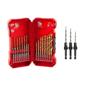 Milwaukee SHOCKWAVE Impact-Duty Titanium Drill Bit Set with Steel Countersinks (26-Piece)
