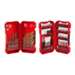 Milwaukee SHOCKWAVE Impact Duty Titanium Twist Drill Bit Set with SHOCKWAVE Impact Duty Alloy Steel Screw Driver Bit Set(93-Piece)