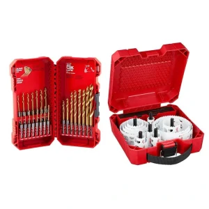 Milwaukee SWITCHBLADE Plumbers Selfeed Bits Set with SHOCKWAVE IMPACT DUTY Titanium Drill Bit Set (28-Piece)