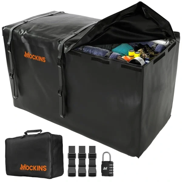 Mockins 40 cu. Ft. Waterproof Cargo Carrier Bag 70 in. x 33 in. x 30 in. Hitch Bag with Lock, Straps and Carry Bag