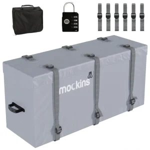 Mockins 57 in. x 24 in. x 19 in. Gray Waterproof Cargo Carrier Bag – 16 cu. ft. of Dry Storage Space, 500 lbs. Capacity