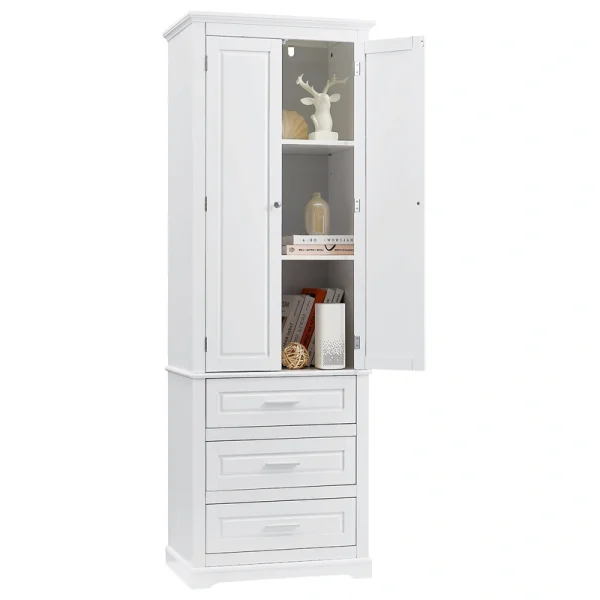 ModernLuxe 15.7-in W x 70-in H Wood Composite White Wall-mount Utility Storage Cabinet