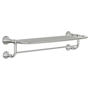 Moen Decorative Spot Resist Brushed Nickel 1-Tier Metal Wall Mount Bathroom Shelf