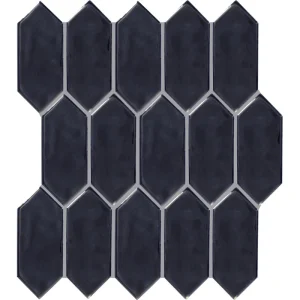 Mohawk Artisan Grove Handcrafted Midnight 12 x 11 Ceramic Picket Mosaic Tile