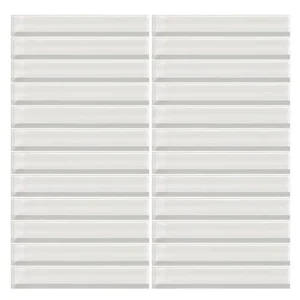 Mohawk Color Wave Ice White 12 x 12 Straight-Joint Glass Mosaic Tile