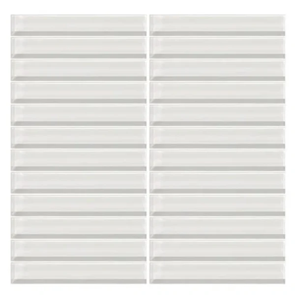 Mohawk Color Wave Ice White 12 x 12 Straight-Joint Glass Mosaic Tile