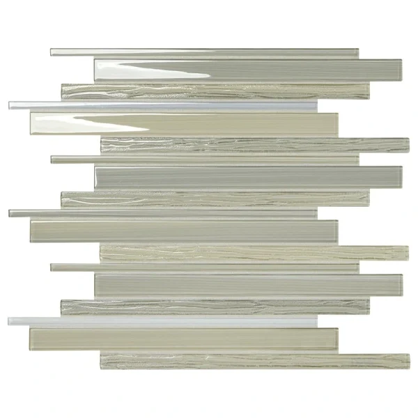 Mohawk Glass Escape Linen 15 x 12 Glass Mosaic Tile
