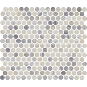 Mohawk Honor Valley Ash Gray 11 x 13 Ceramic Penny Round Mosaic Tile