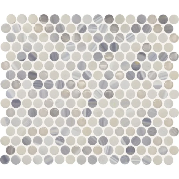 Mohawk Honor Valley Ash Gray 11 x 13 Ceramic Penny Round Mosaic Tile
