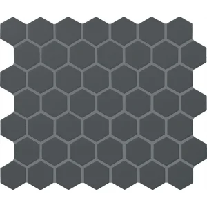Mohawk Vivant Semi-Gloss Chalkboard 12 x 10 Ceramic Hexagon Mosaic Tile