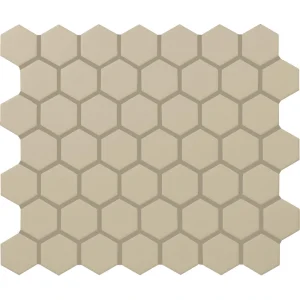 Mohawk Vivant Semi-Gloss Urban Putty 12 x 10 Ceramic Hexagon Mosaic Tile