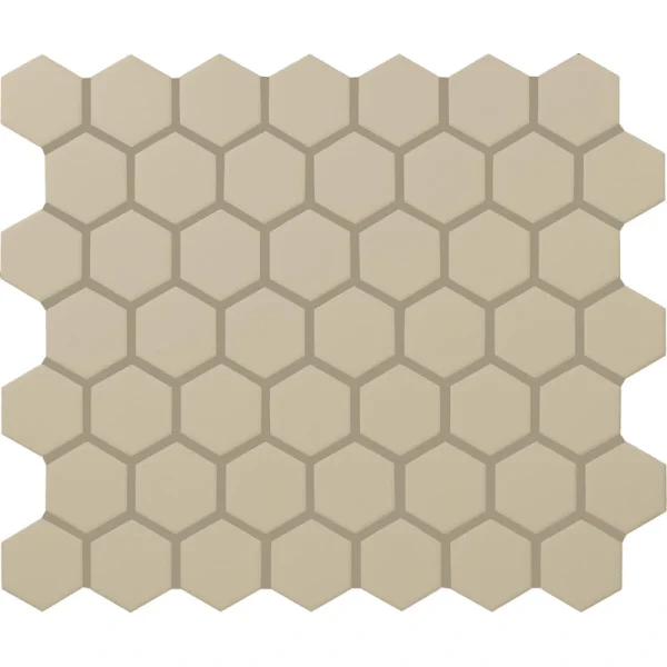 Mohawk Vivant Semi-Gloss Urban Putty 12 x 10 Ceramic Hexagon Mosaic Tile