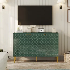 Mondawe 29.5 in. 3-Door Accent Cabinet, Green T726918812