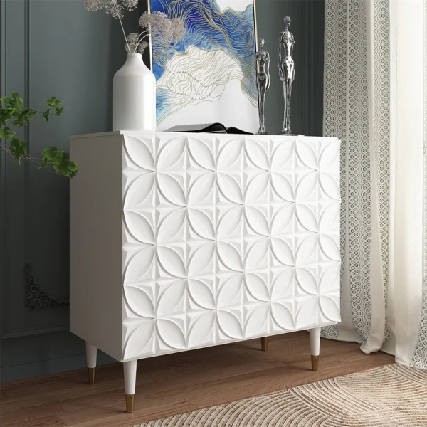 Mondawe 31.5 in. 2-Door Locker Accent Cabinet Chests, White