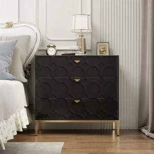 Mondawe 31.5 in. 3-Drawer  Cabinet, Black