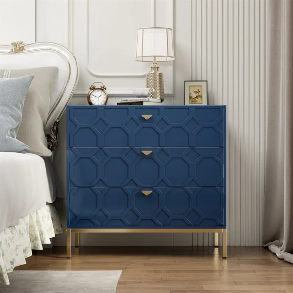 Mondawe 31.5 in. 3-Drawer  Cabinet, Blue