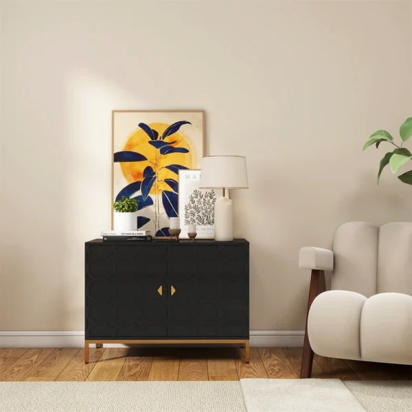 Mondawe 40 in. 2-Door Accent Cabinet Chests, Black
