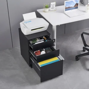 Mondawe Black 3-Drawer 15.35-in File Cabinet T726918790