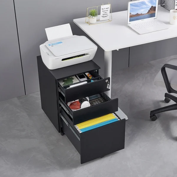 Mondawe Black 3-Drawer 15.35-in File Cabinet T726918790