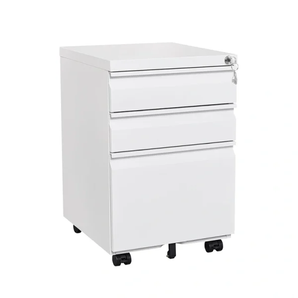 Mondawe Modern 3-Drawer Vertical File Cabinet, 17.32  14.57  23.63in Metal Filing Cabinet with Lock, White
