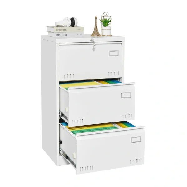 Mondawe White 3-Drawer 23.62-in File Cabinet