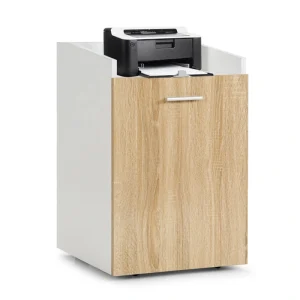 Mondawe White and Brown 2-Drawer 16.5-in File Cabinet