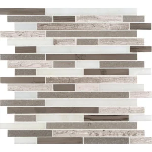 MS International Arctic Honed Storm 12 x 12 Marble Mosaic Tile