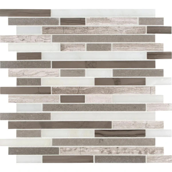MS International Arctic Honed Storm 12 x 12 Marble Mosaic Tile