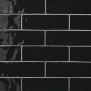 MS International Urbano Glossy Ink Black 4 x 12 Ceramic Wall Tile T726943120