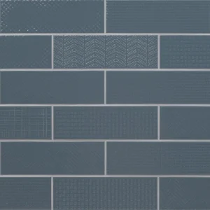 MS International Urbano Glossy Navy Blue Mix 4 x 12 Ceramic Wall Tile T726942746