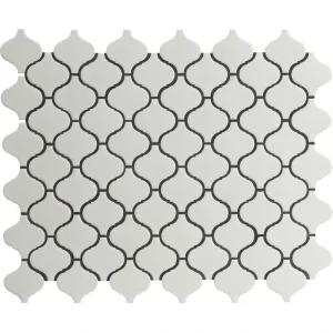 MS International White Glossy 11 x 11 Arabesque Porcelain Mosaic Tile