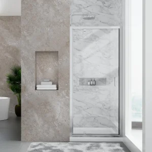NANAWO 34 in. Wx 72 in. H Pivot Framed Shower Door in Chrome with 1/4 in. Clear Glass Shower Panel