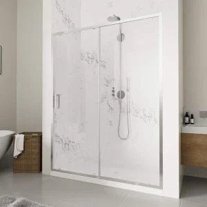 NANAWO QuickMount 60 in. W x 74 in. H Single Sliding Semi Frameless Shower Door in Chrome with Clear 1/4 in. Glass