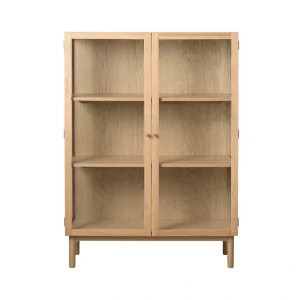 Natural Oak Contemporary/Modern Wood Media Cabinet T726918776
