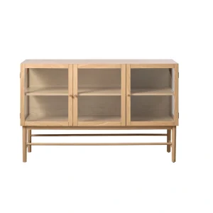 Natural Oak Contemporary/Modern Wood Media Cabinet T726918778