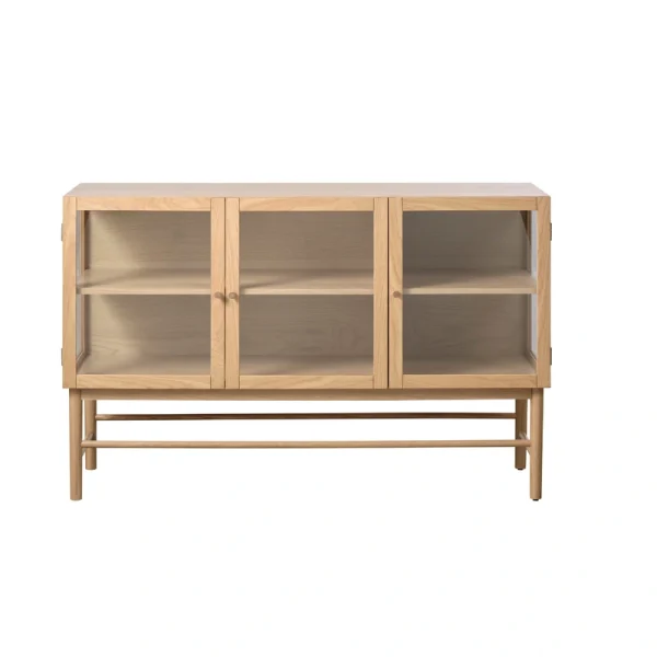 Natural Oak Contemporary/Modern Wood Media Cabinet T726918778