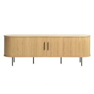 Natural Oak Contemporary/Modern Wood Media Cabinet T726918840