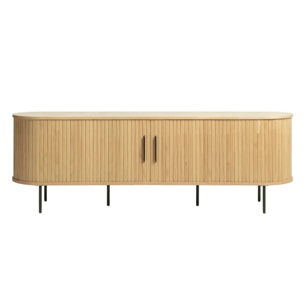 Natural Oak Contemporary/Modern Wood Media Cabinet T726918840